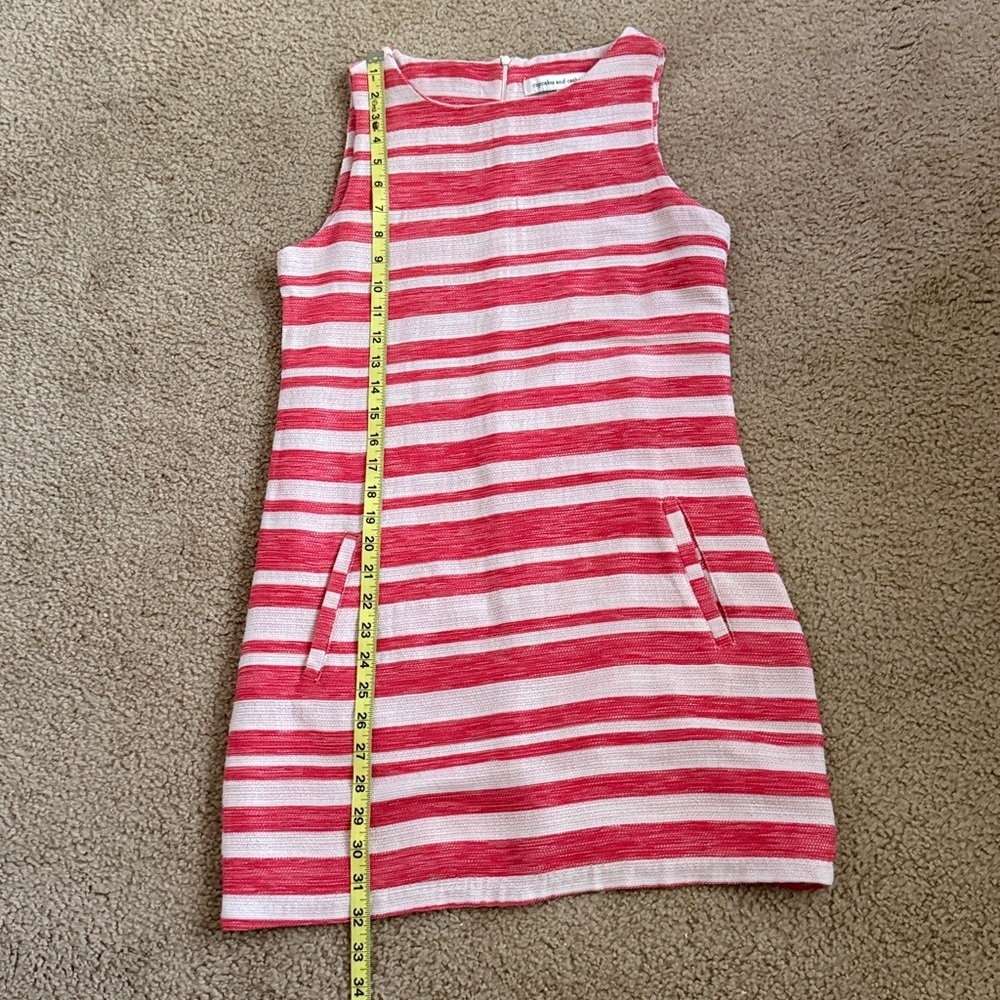Cupcakes & Cashmere Coral Striped Jacquard Shift Dress XS NWOT - Picture 11 of 12